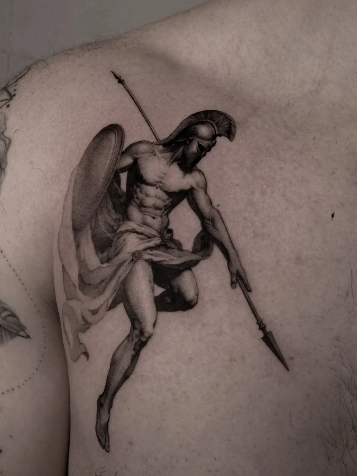 Spartan — tattoo by Ted Faulmann